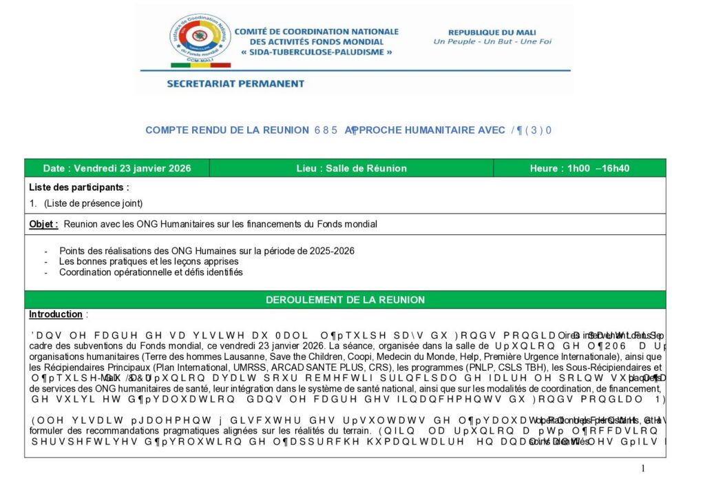 thumbnail of Compte rendu Rencontre ONG HUMANITAIRE